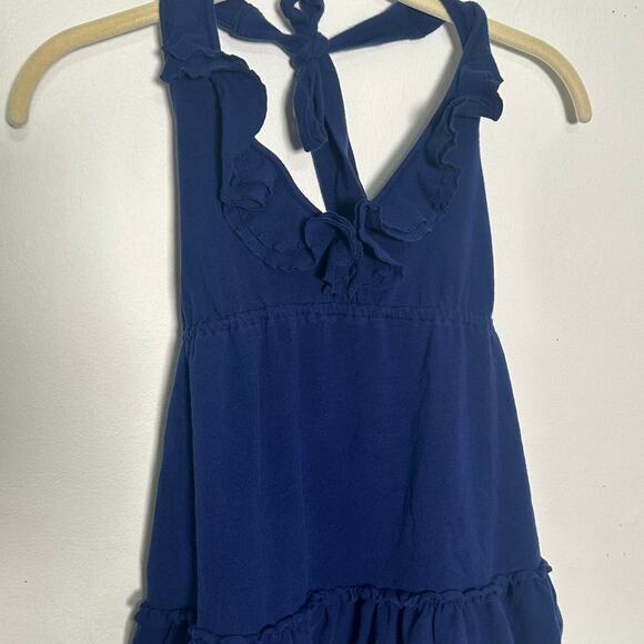 Y2k moda international navy babydoll ruffle halter top - Picture 6 of 7